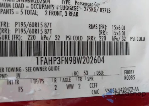 2011 Ford Focus Se из США, поврежденный, VIN 1FAHP3FN9BW202604